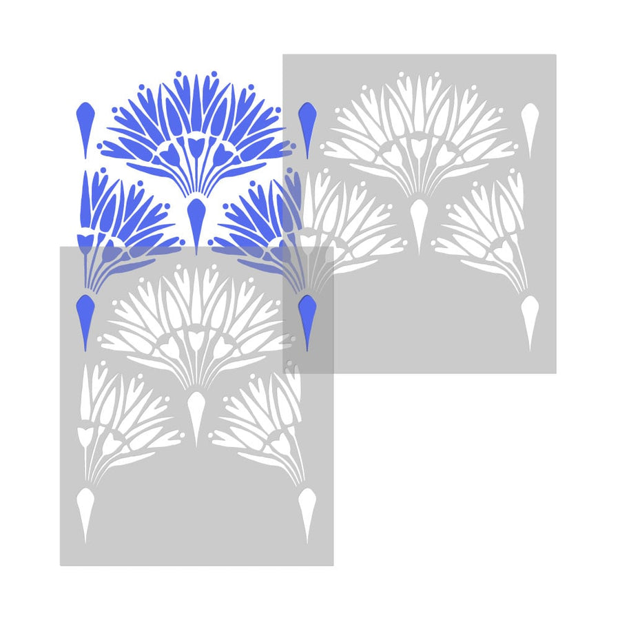 alignment photo large fan flower stencil