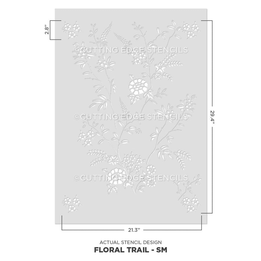 floral trail wall pattern actual size small