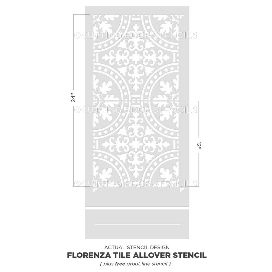 Florenza Tile Stencil Size Medium