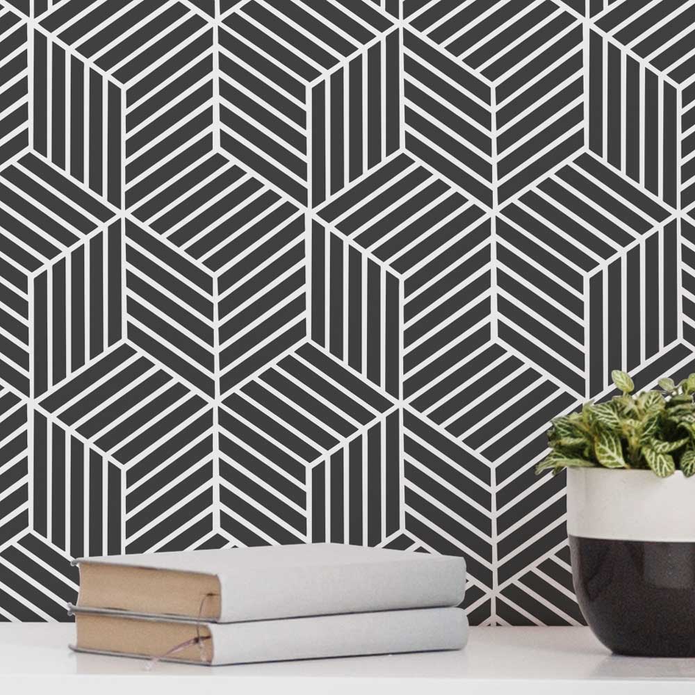 STENCILIT Dew Drops Wall Stencil - 24x39.5 Inch Large Geometric Pattern For Wall Painting