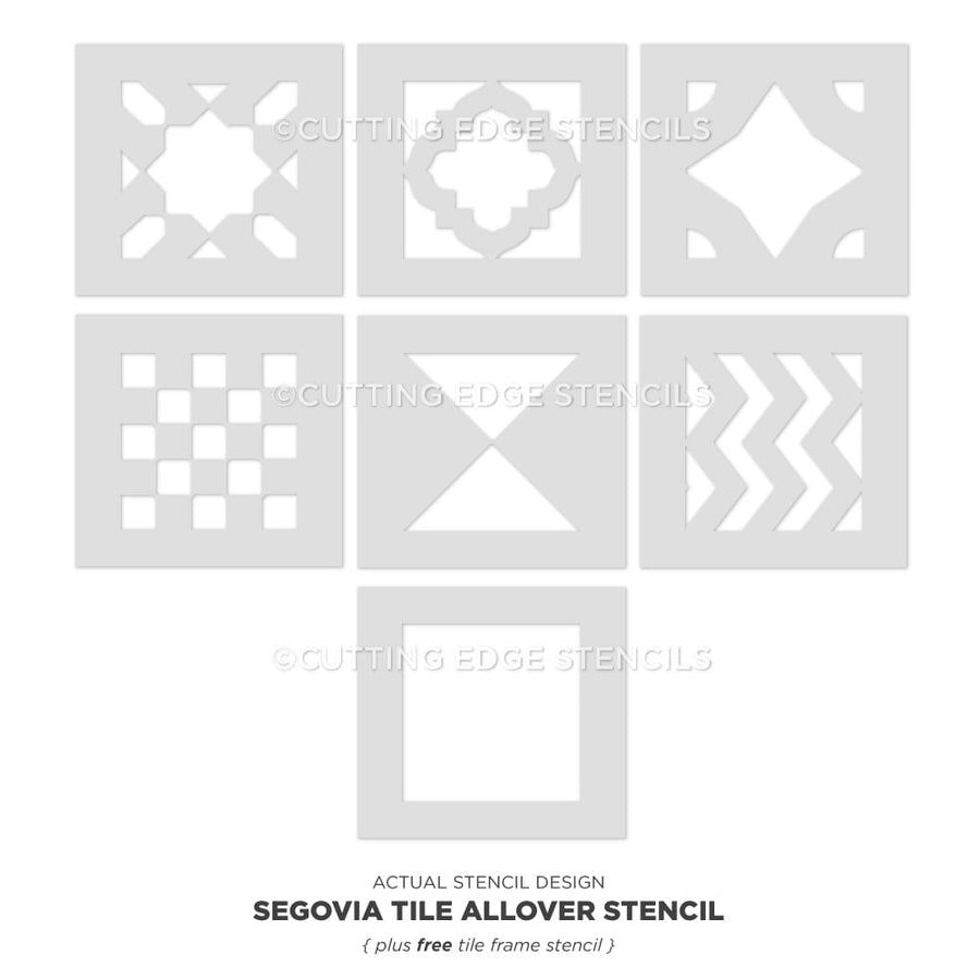 Geometric Tile Stencil Painted Floors Tiles Stenciling