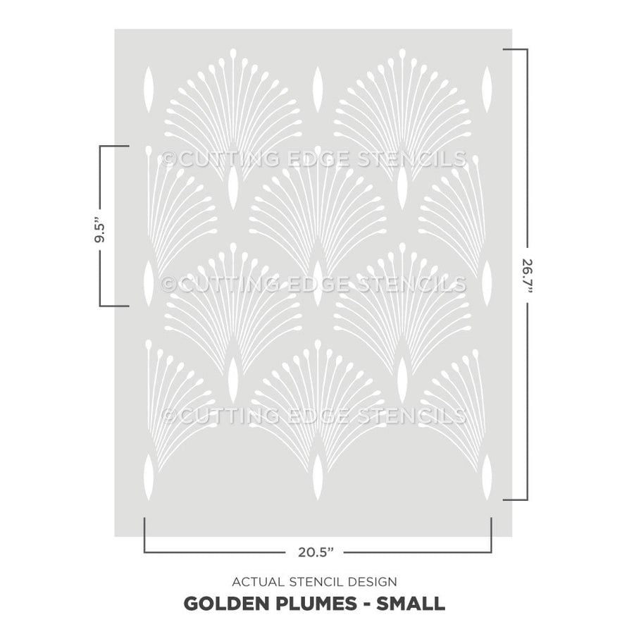 golden plumes small stencil design actual stencil image