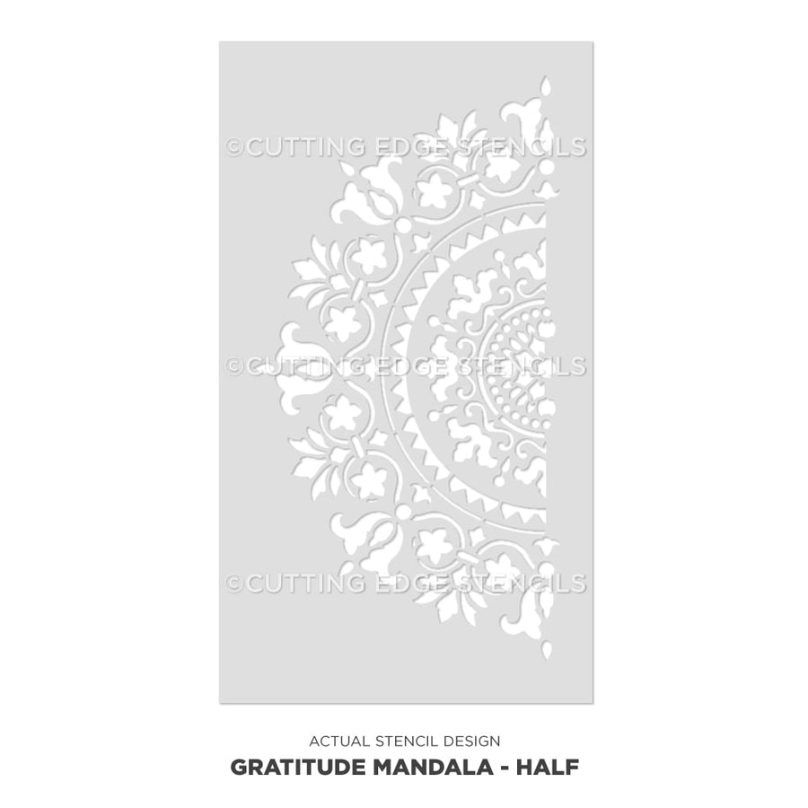 Gratitude mandala stencils stencil mandalas half medallion design for walls and ceilings