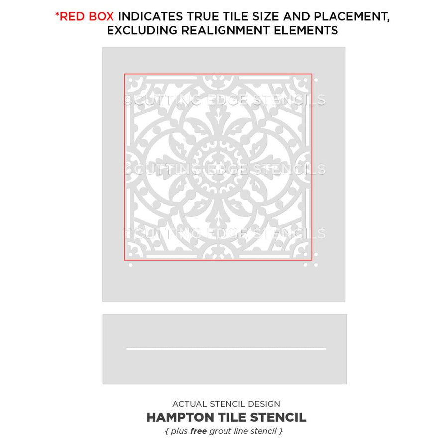actual hampton tile stencil for painting