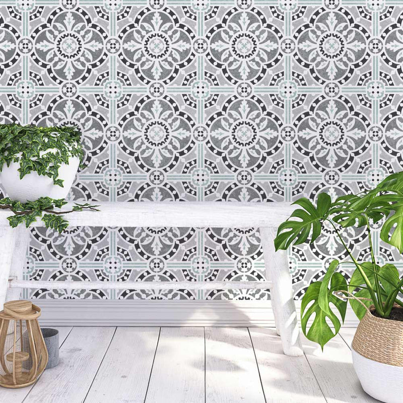 Large floor stencils for concrete patio floor painting | Concrete patio ...