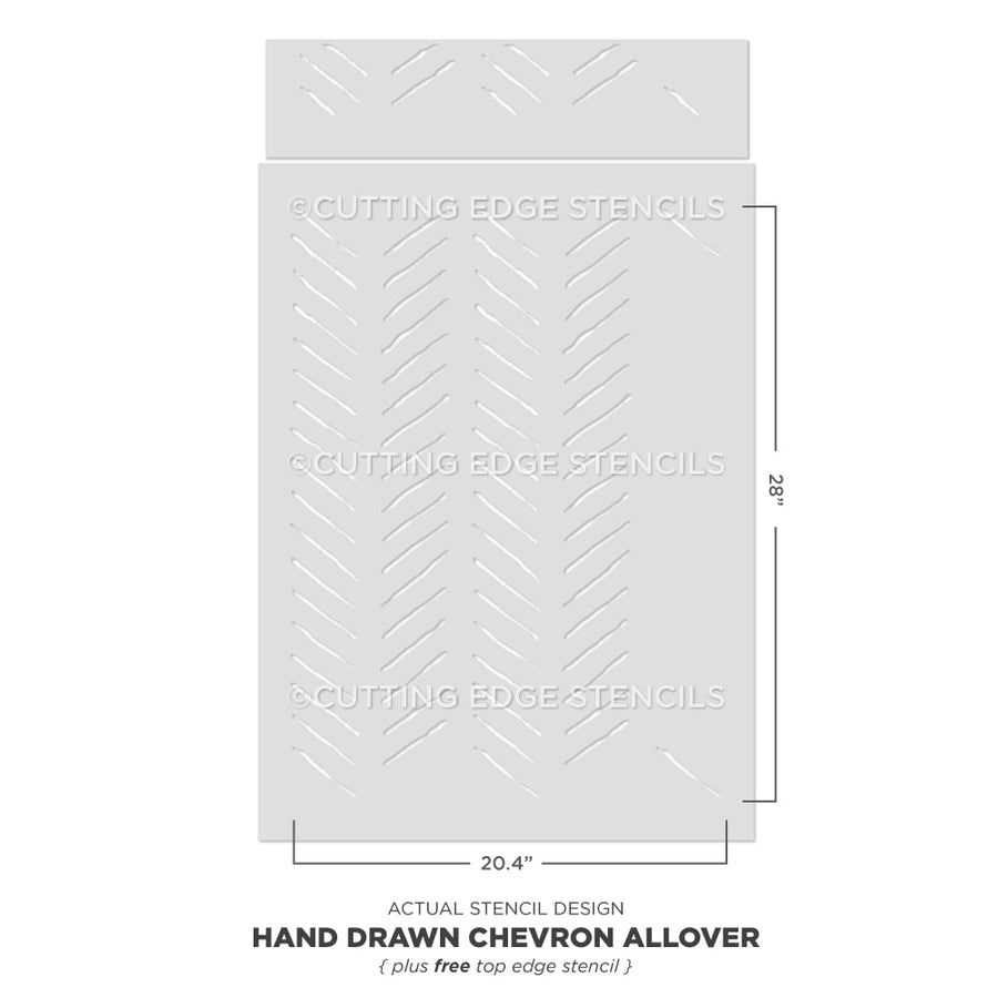 Handdrawn chevron stencil wallpaper wall stencils