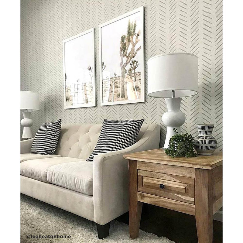 Hand Drawn Chevron Wall Stencil