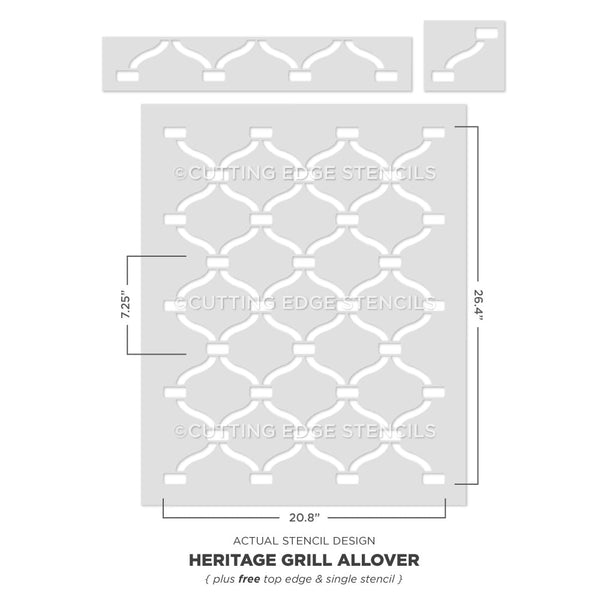 Grill Top Pattern Stencil patterns for walls, furniture and rugs. Wall pattern stencils ...