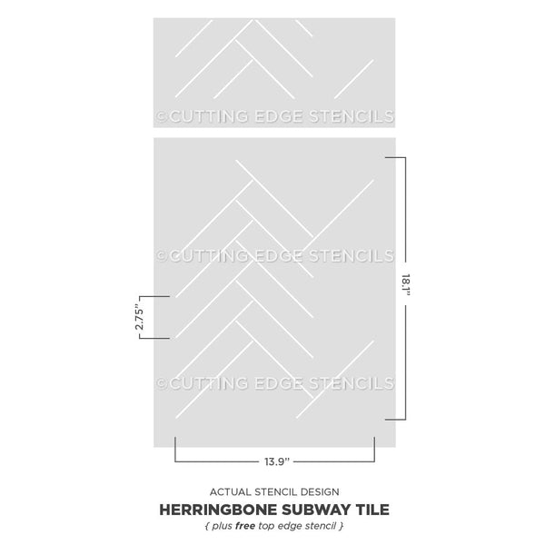 Herringbone Tile Stencil for painting backsplash or floor | Reusable ...