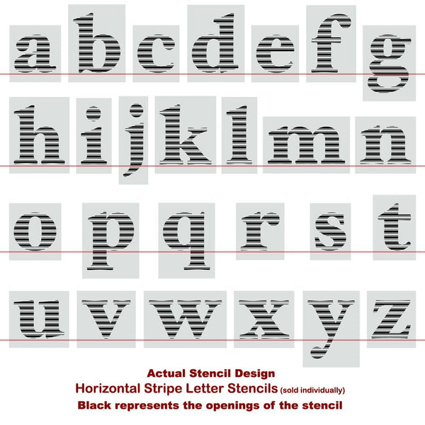 Horizontal Stripe Stencil Letters | Single Letter Stencils