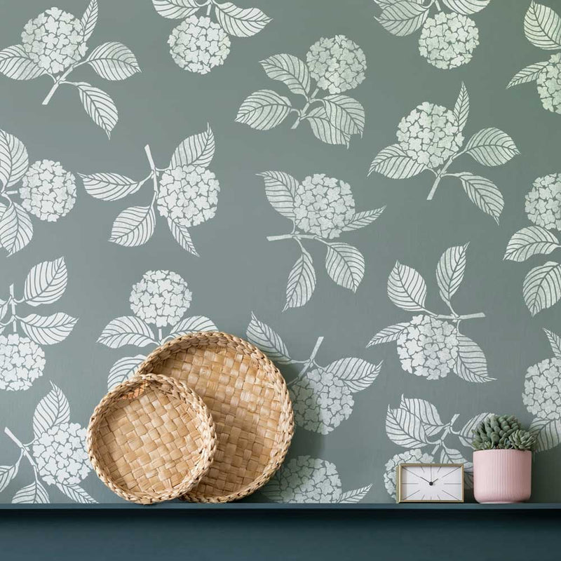 Hydrangea Wall Pattern Stencil Kit