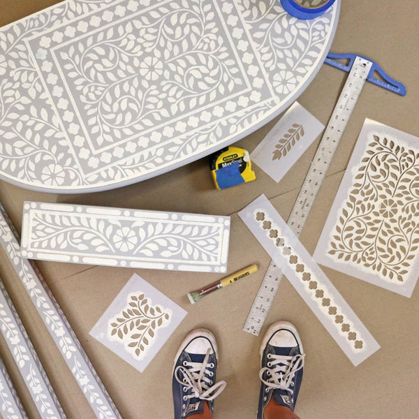 Bone Inlay Sticker Bone Inlay Furniture Stencils - Trendy Inlay Stencil Kits