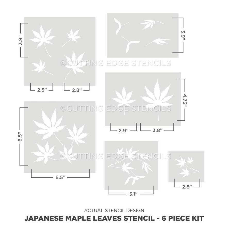 japanese maple leaves stencil kit