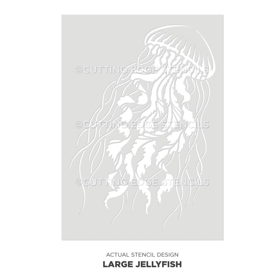 large jellyfish nautical wall stencil