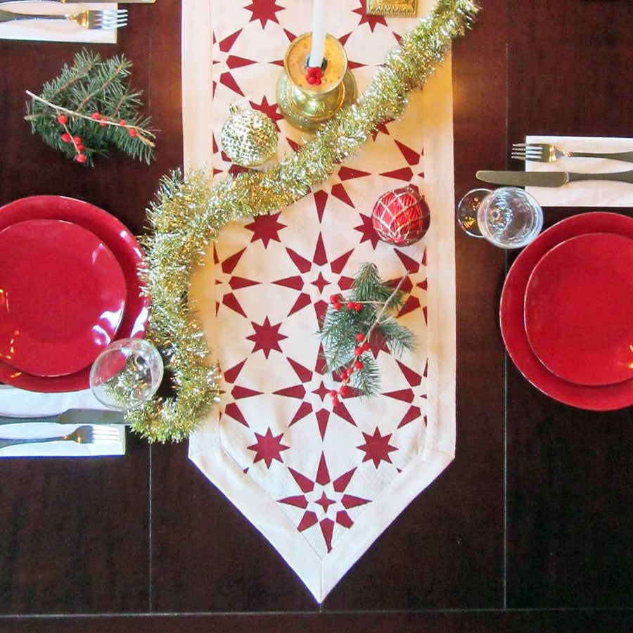 red jewel table runner
