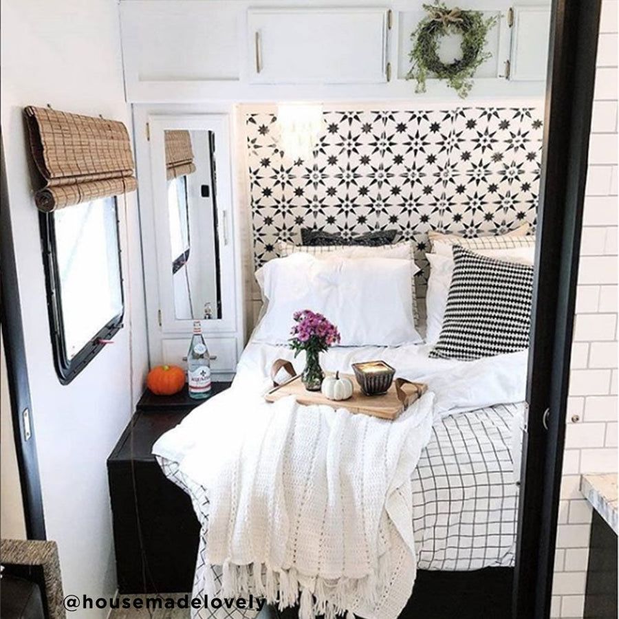 stenciled wall camper