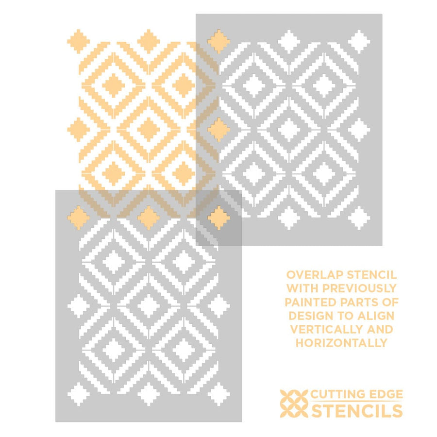 kilim geometric stencil