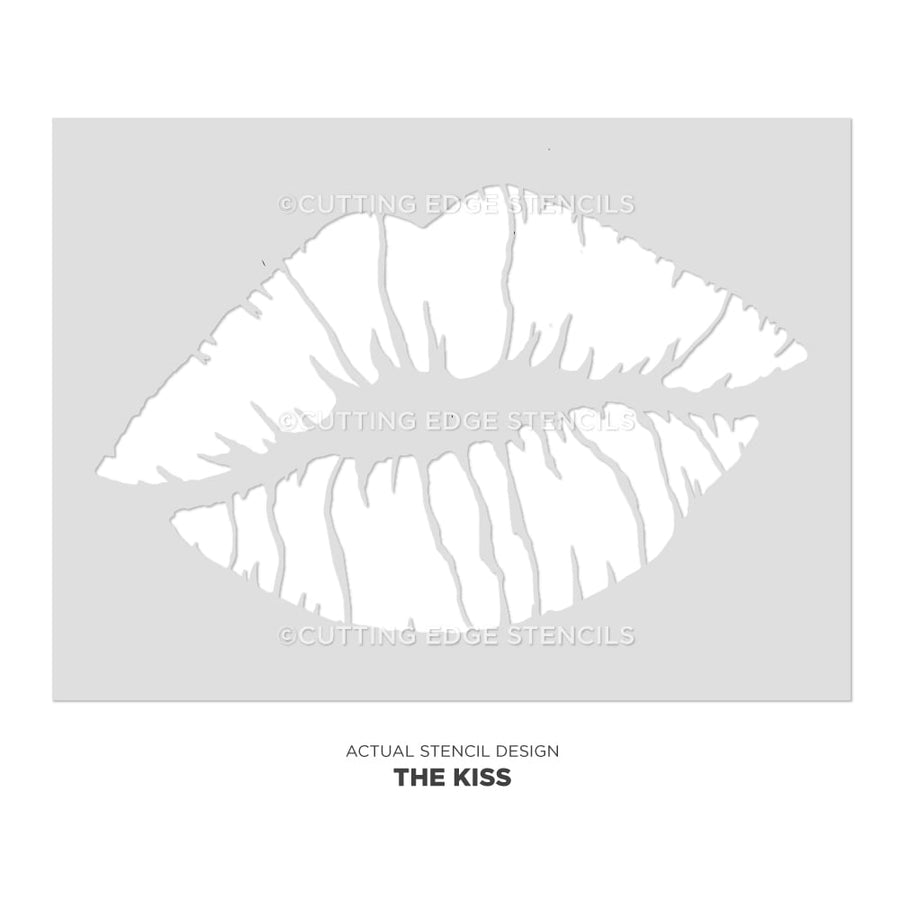 the kiss wall art stencil actual image