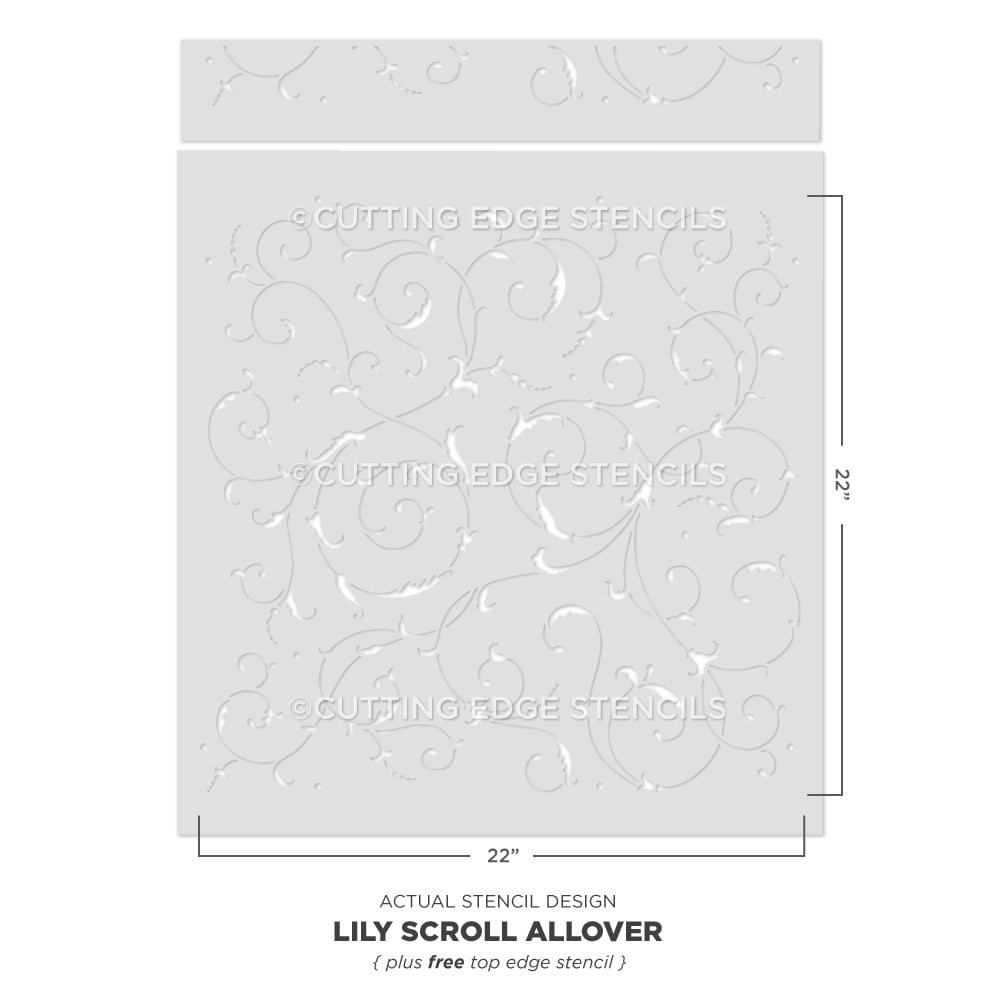 Scroll stencil pattern for walls. Elegant wallpaper stencils at great ...