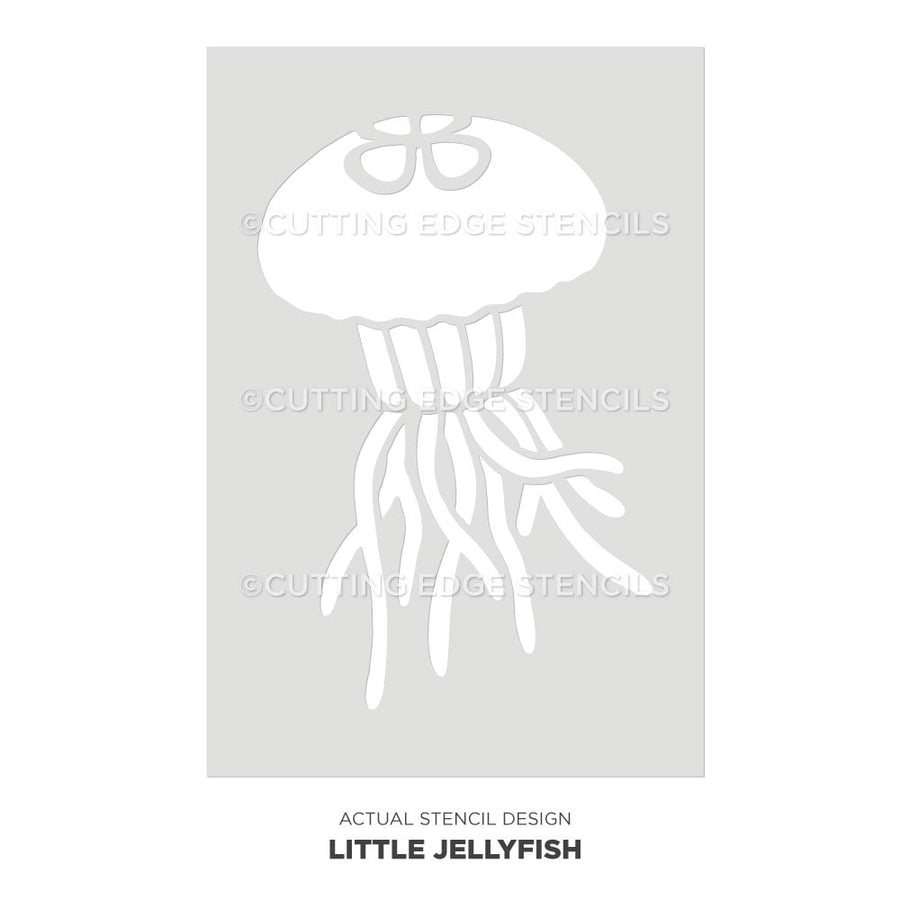 little jellyfish nautical wall art stencil