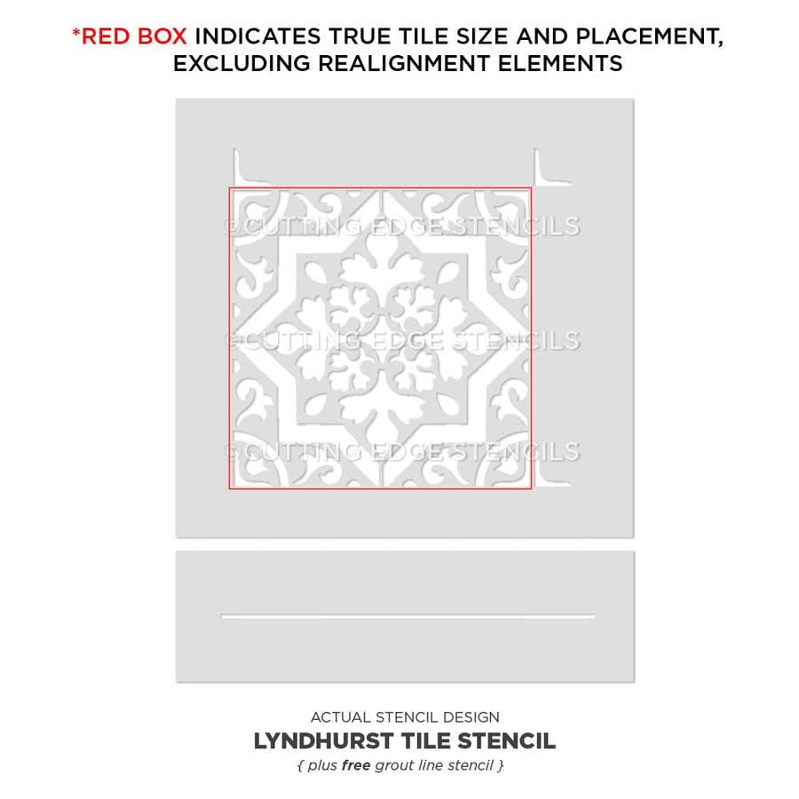 Lyndhurst Tile Stencil Painted Cement Floor Stenciling