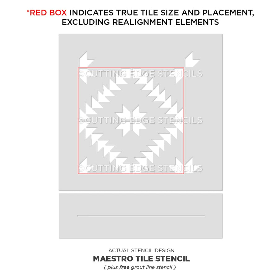 Maestro Tile Stencil Painted Stenciling Floor