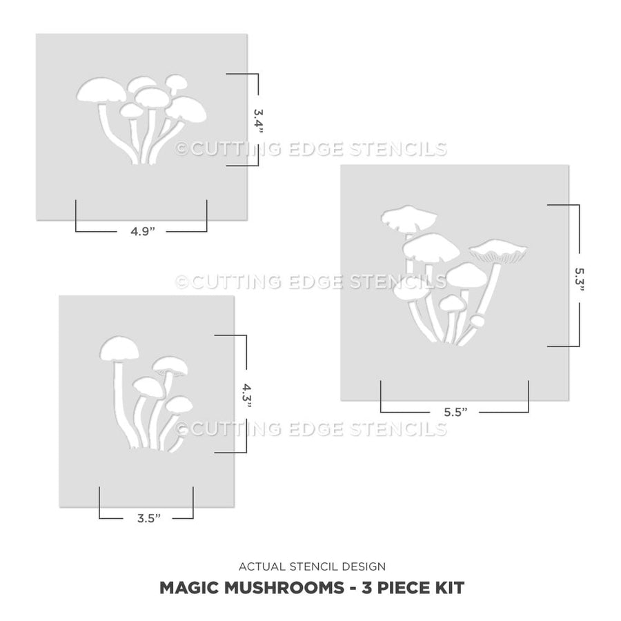 magic mushroom wall kit stencil actual