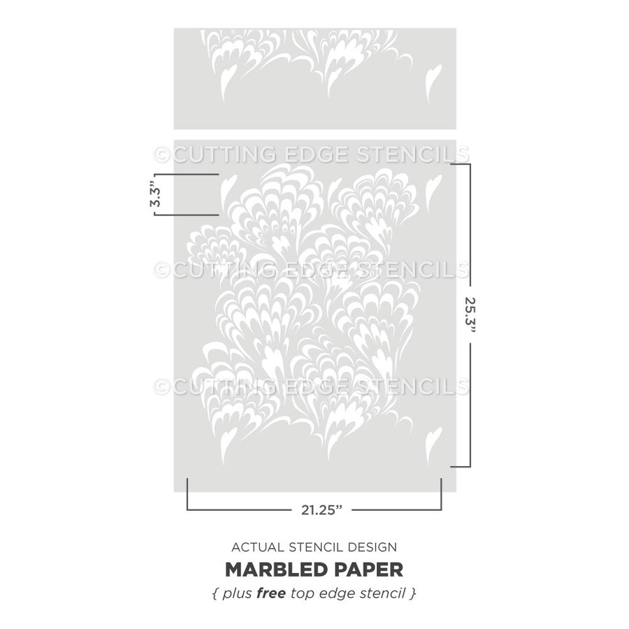 marbled paper stencil for walls