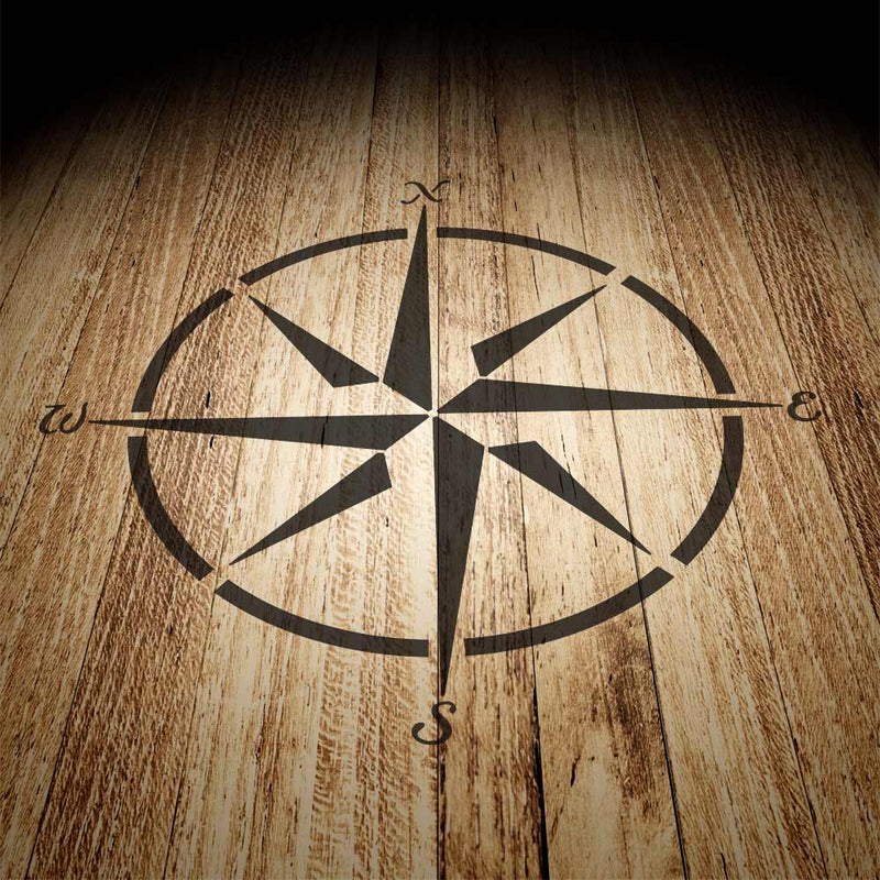Mariner's Compass Wall Art Stencil