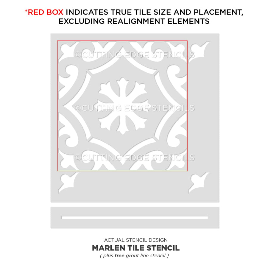Marlen Tile Stencil DIY Painted Floor Stenciling