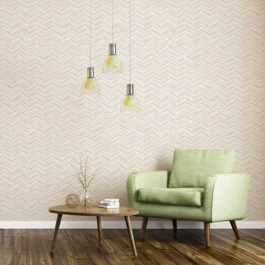 herringbone stenciled wall