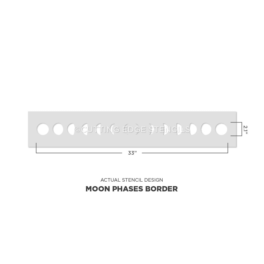 Moon border stencil, Wall stencils for nursery, Stencil designs for ...