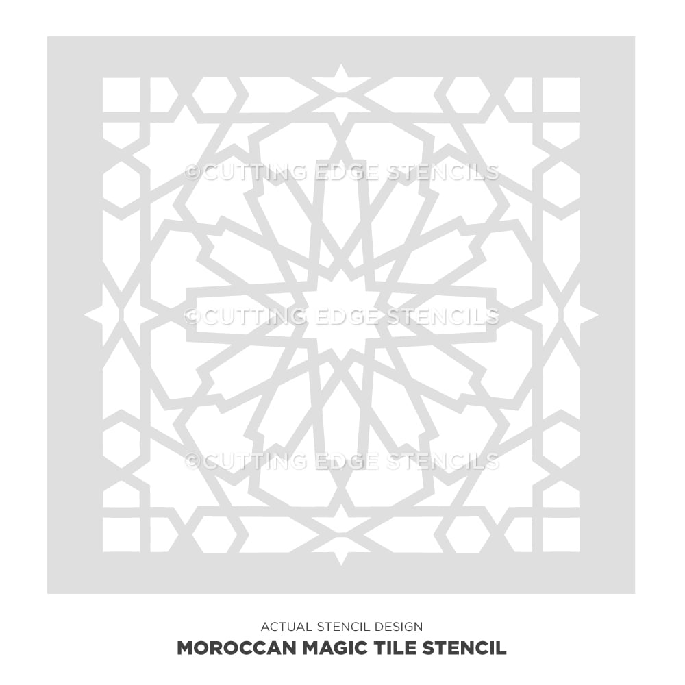 Moroccan Magic Tile Stenciled Floor Painted Tiles