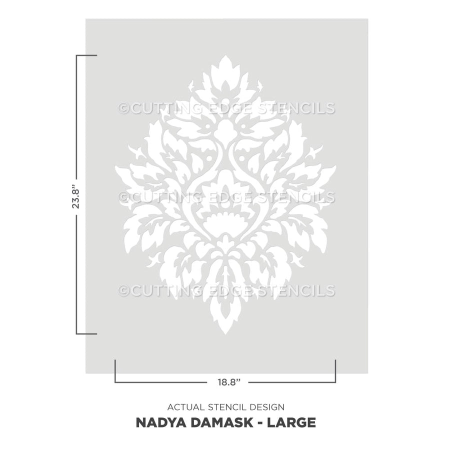 nadya damask stencil for wall art