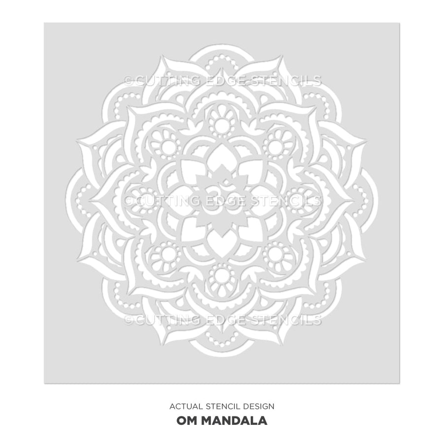 OM Mandala Stencil Design Wall Art Actual