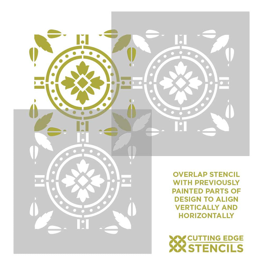 Tile stencil for painting floor