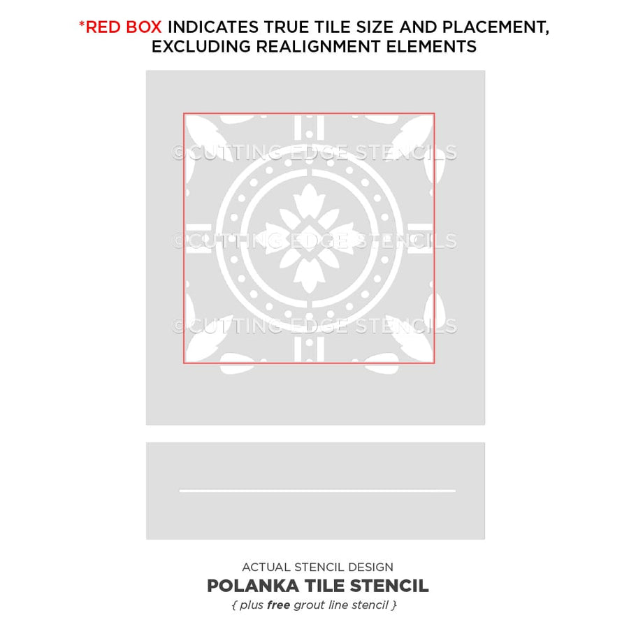 Tile stencil for painting floor