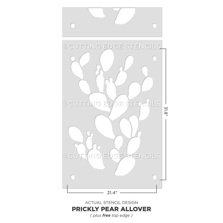 Prickly Pear Cactus Wallpaper Stencil Actual Design