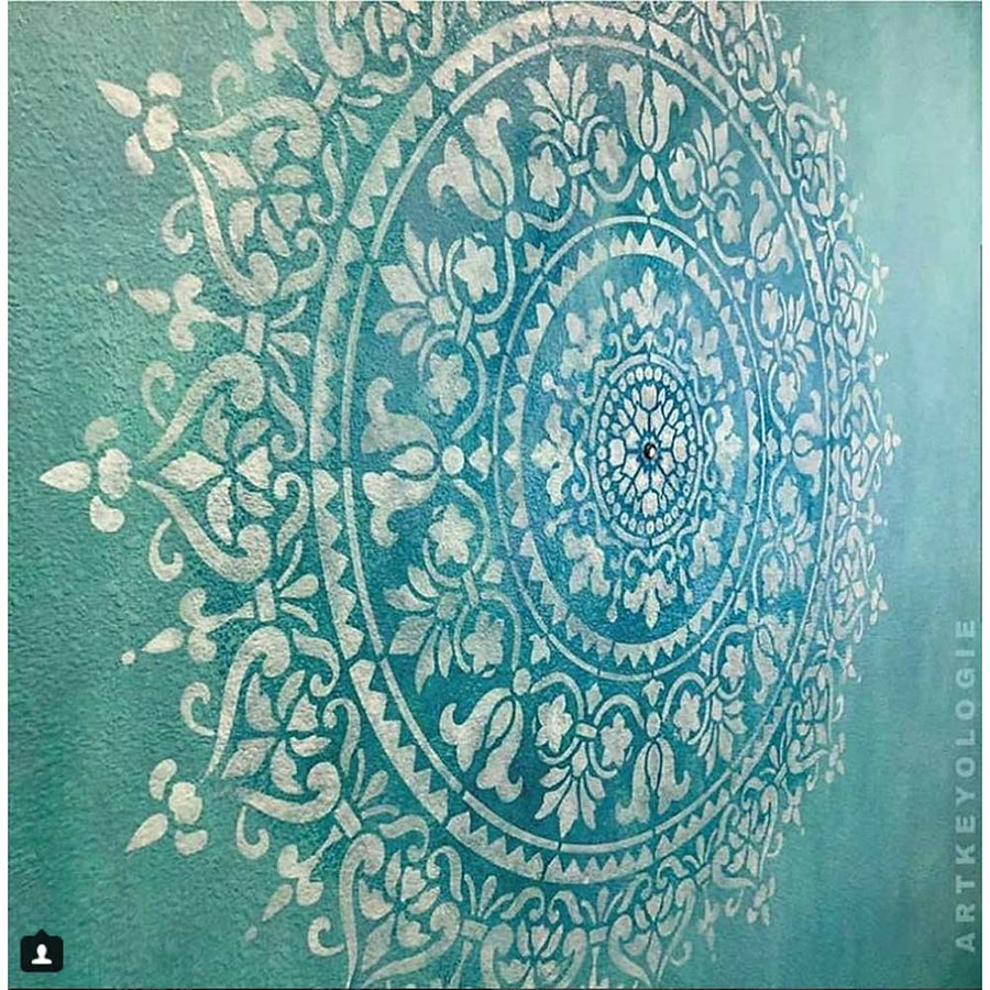 stencled wall mandala