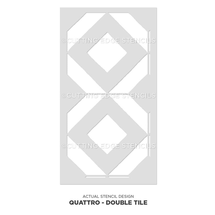 geometric double tile stencil for walls