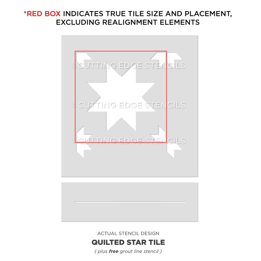 quilted tile stencil actual image