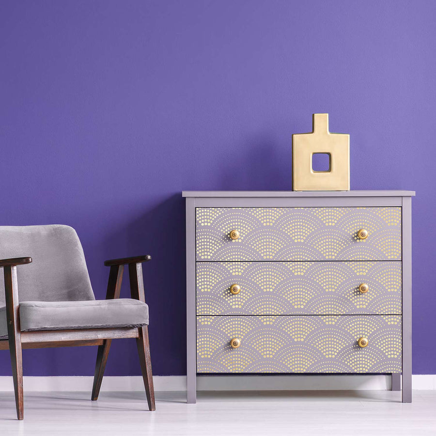 painted stencil on furniture
