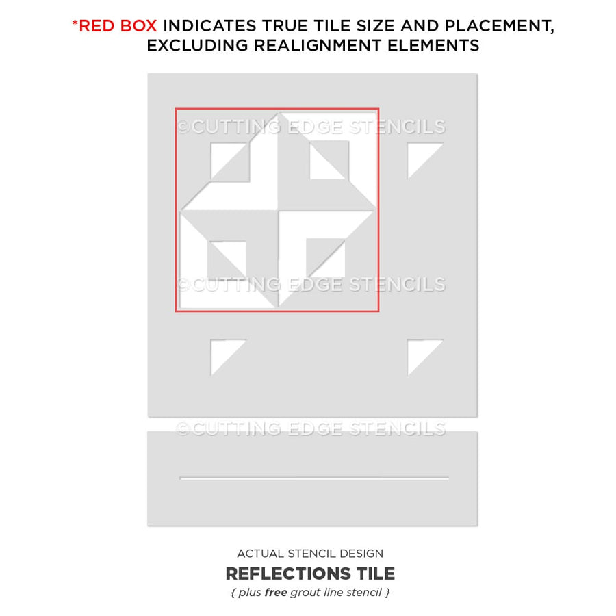 reflection geometric tile stencil design