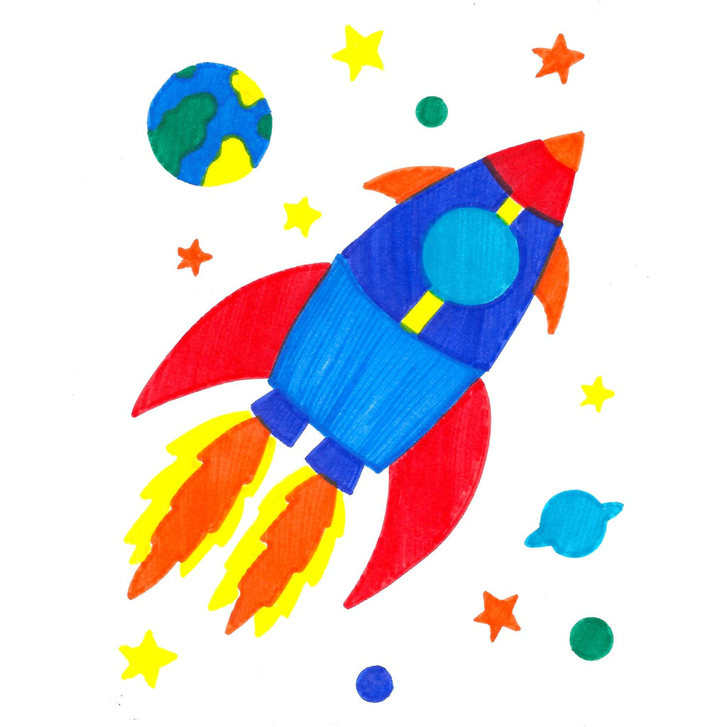 Coloring Rocket Colour Rocket Colors | Learn The Colors