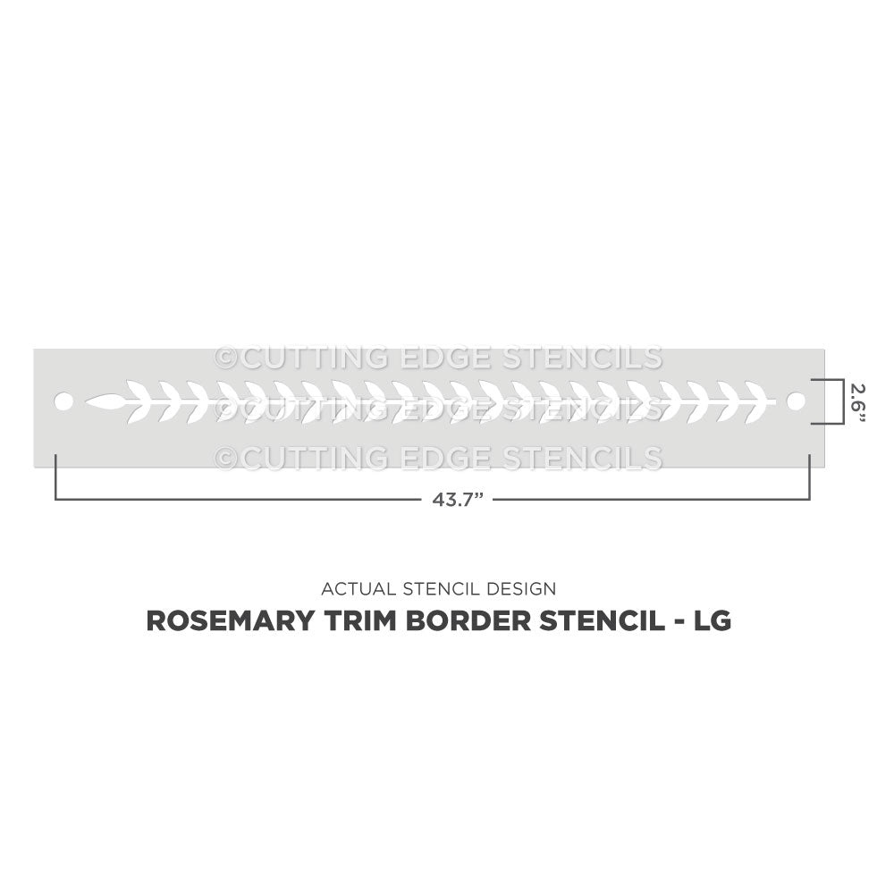 large Rosemary trim border stencil with dimensions