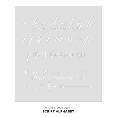 Script Alphabet Stencil | Reusable Stencil of Cursive Script