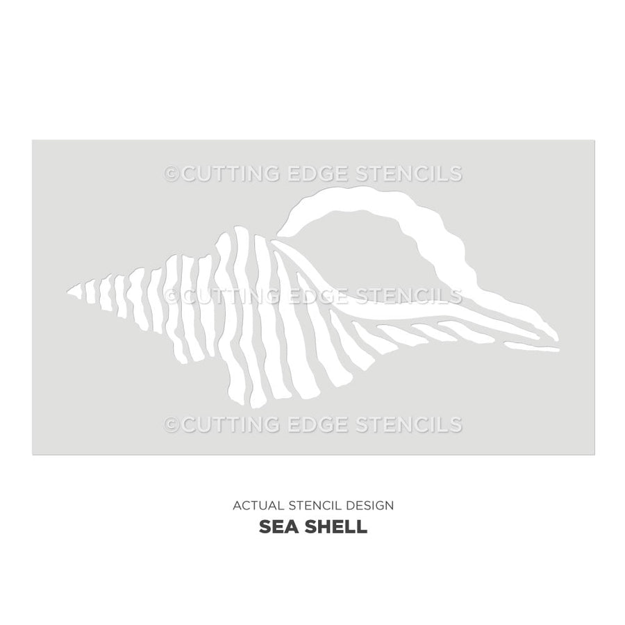 seashell wall stencil nautical shell