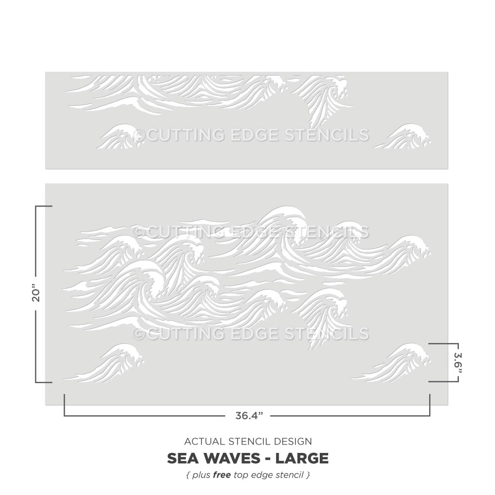 Ocean Wave Stencil Template Vector Ocean Wave Pattern, Wave, Ocean,