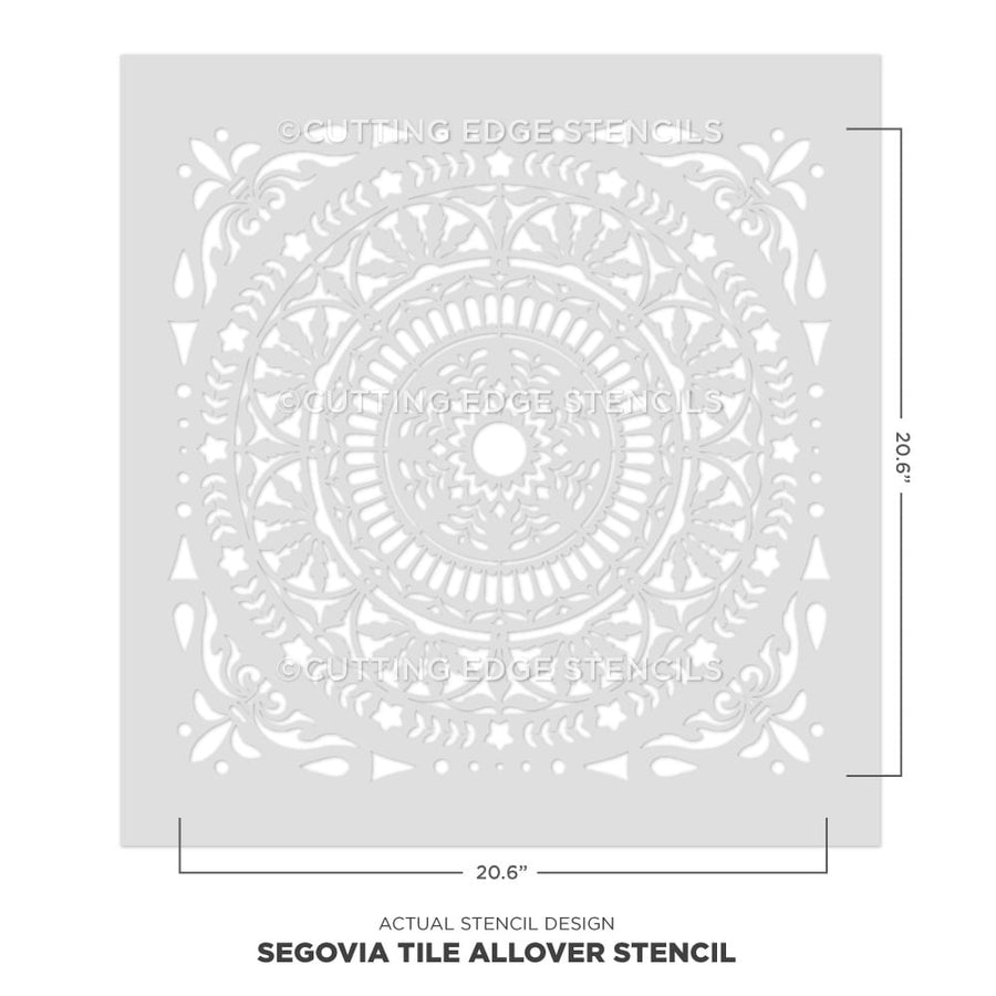 Segovia Tile ALLOVER Stencil Pattern DIY Stenciling