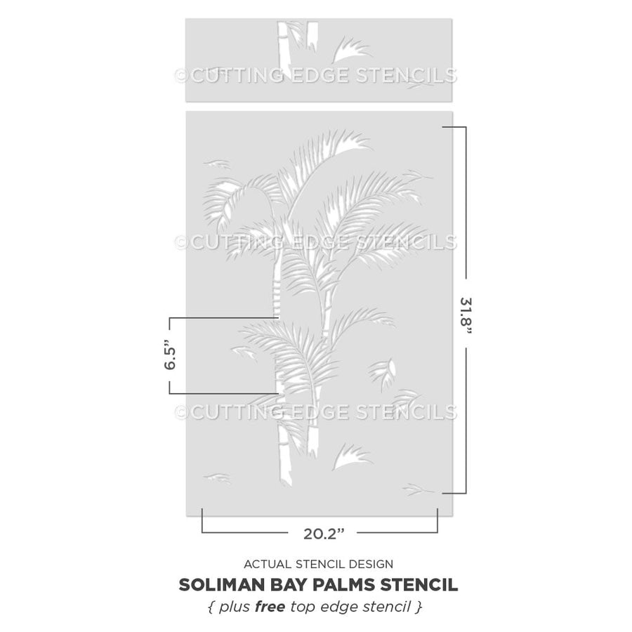 soliman bay palm stencil dimensions